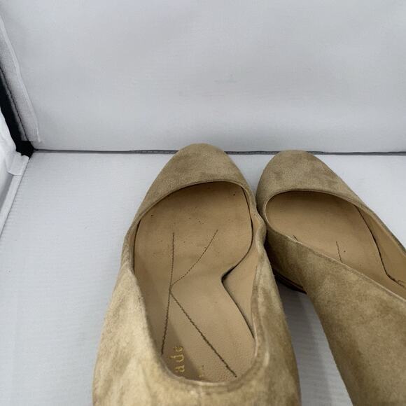 Kate Spade New York Round Toe Pump 3.5” Heels Beige‎ Suede 8B Made In Italy - Picture 11 of 13